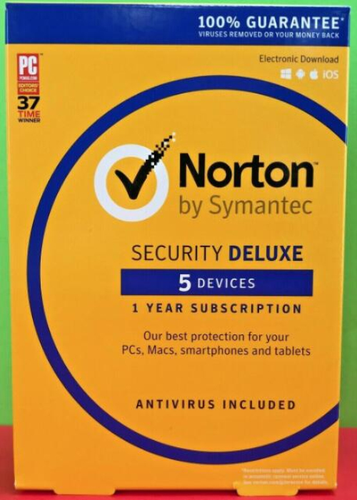 Norton Security Deluxe 5 PC 1 Year PKC BIL Key North America